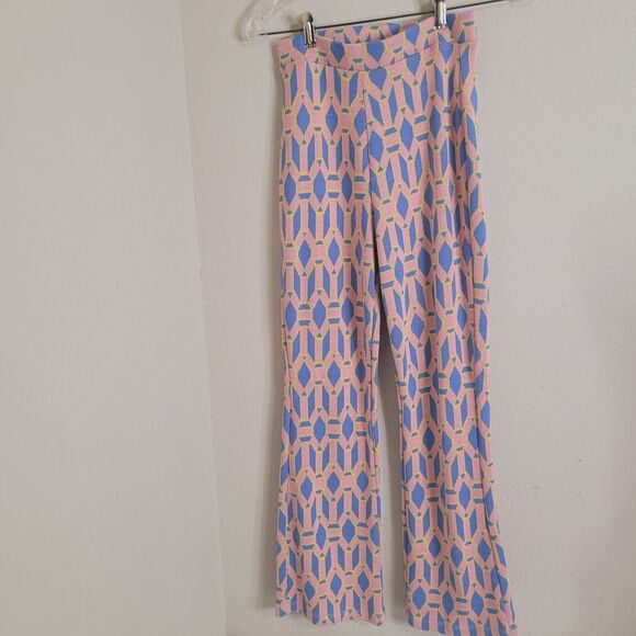 Zara Small leggings juniors elastic waist stretch geometric knit flare - Picture 1 of 8